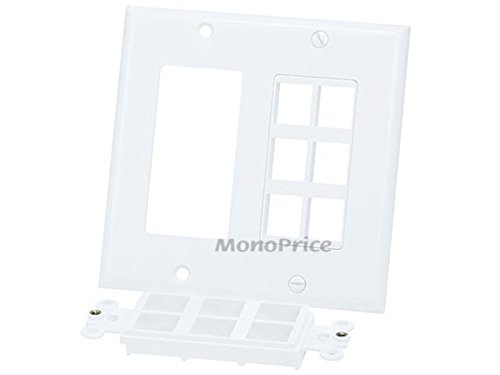 Monoprice 106837 2-Gang Wall Plate for Keystone 12 Hole - White