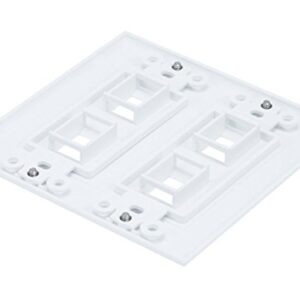 Monoprice 2-Gang Wall Plate for Keystone, 4 Hole - White