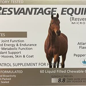 Resvantage Equine Supplement 60 chewable resveratrol Liquid Filled Capsules for Horses