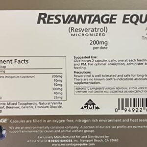 Resvantage Equine Supplement 60 chewable resveratrol Liquid Filled Capsules for Horses