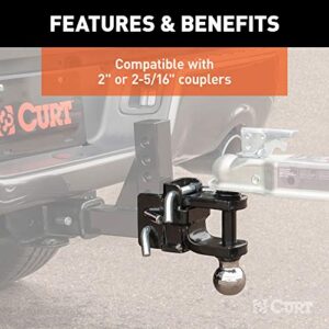 CURT 45008 Replacement Head for Adjustable Trailer Hitch Ball Mount #45049