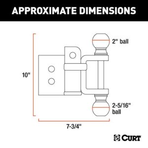 CURT 45008 Replacement Head for Adjustable Trailer Hitch Ball Mount #45049