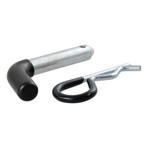 curt 21410 trailer hitch pin & clip with vinyl-coated grip, 1/2-inch diameter, fits 1-1/4-inch receiver, clear zinc