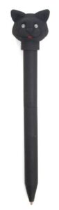 kikkerland cat led ballpoint pen, black (4421c)