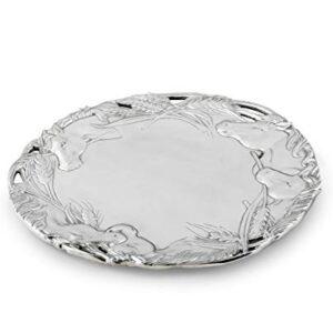 Arthur Court Designs Aluminum Horse Round Tray 12 inch Diameter