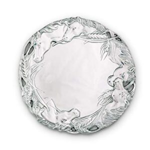 Arthur Court Designs Aluminum Horse Round Tray 12 inch Diameter