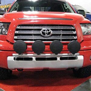 N-Fab Light Bar | Gloss Black, For 4 - 9in Lights - w/out License Plate Tabs | T074LB | Fits 2007-2013 Toyota Tundra