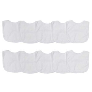 neat solutions 2-ply knit terry solid color feeder bibs in white - 10 count(pack of 1)
