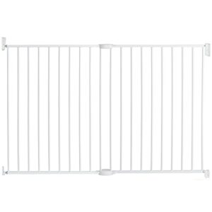 munchkin® extending xl™ tall and wide baby gate,  hardware mounted safety gate for stairs, hallways and doors, extends 33" - 56" wide, metal, white