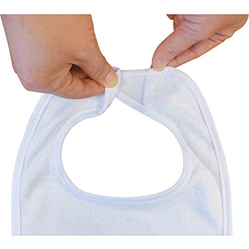 Neat Solutions 2-Ply Knit Terry Solid Color Feeder Bibs in White - 10 Count(Pack of 1)