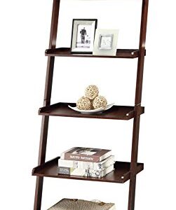 Convenience Concepts 5 shelves, American Heritage Bookshelf Ladder, Espresso, 72.75" x 25"