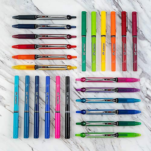 Pilot Precise V5 RT Premium Rolling Ball Pens Tub of 48 Pens Assorted Colors Retractable and Refillable, Premium Comfort Grip, Patented Precision Point Technology for Skip-Free Lines (5685A)