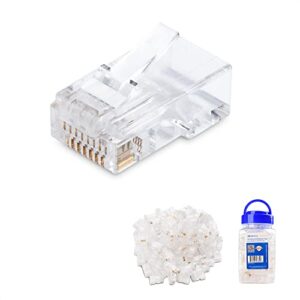 Cable Matters 100 Pack Cat 6 / Cat6 RJ45 Modular Plugs for Solid or Stranded UTP Cable / RJ45 Plugs