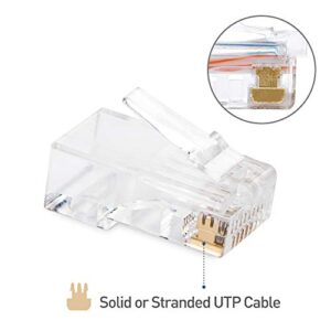 Cable Matters 100 Pack Cat 6 / Cat6 RJ45 Modular Plugs for Solid or Stranded UTP Cable / RJ45 Plugs