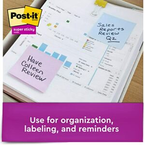 Post-it Super Sticky Recycled Notes, 3x3 in, 24 Pads, 2x the Sticking Power, Wanderlust Collection, Pastel Colors, 30% Recycled Paper (654-24NH-CP)