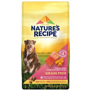 nature's recipe grain free easy to digest salmon, sweet potato and pumpkin recipe dry dog food, 4-pound