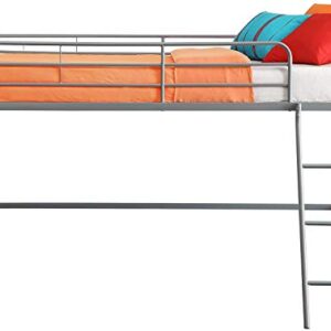 DHP Junior Loft Bed Frame with Ladder, Twin, Silver