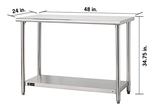 TRINITY EcoStorage NSF, 48-Inch Stainless Steel Utility Table,