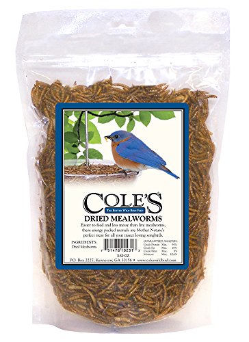 Cole's DRMW Dried Mealworm Bird Food, 3.52-Ounce