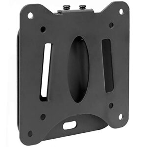 mount-it! low profile fixed tv wall mount for small televisions computer monitors, fits 13" to 27", quick disconnect, 60 lbs capacity, vesa 75x75 mm and 100x100 mm, black