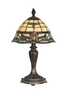dale tiffany tt10087 table lamp, fieldstone and art glass shade black, 18.50x10.25x10.25