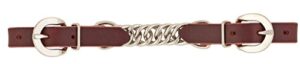 weaver leather latigo single flat link chain curb strap , burgundy, 3-1/2"