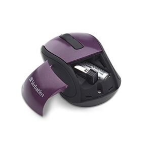Verbatim 2.4G Wireless Mini Travel Optical Mouse with Nano Receiver for Mac and PC - Purple