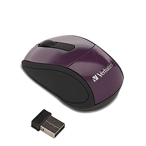 Verbatim 2.4G Wireless Mini Travel Optical Mouse with Nano Receiver for Mac and PC - Purple