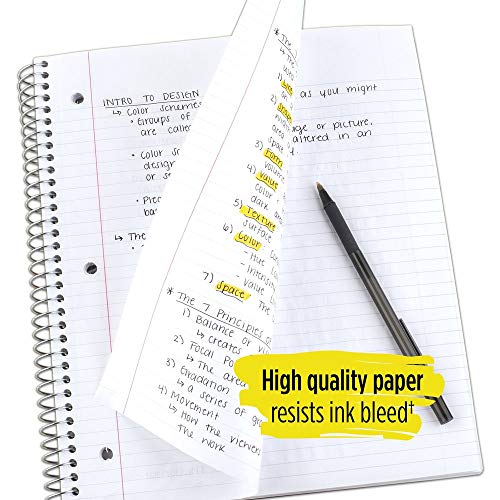 Five Star Spiral Notebook, 5 Subject, College Ruled Paper, 200 Sheets, 11" x 8-1/2", Color Selected For You, 1 Count (06112)