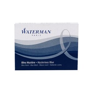 waterman products - waterman - refill cartridges for fountain pens, blue/black ink, 8/pack - sold as 1 pack - smooth flowing ink. - easy to replace; mess-free. - exacting manufacturing standards; consistent, flawless ink delivery.