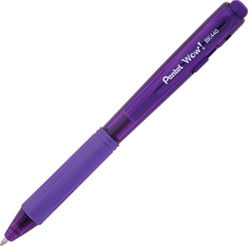 Pentel Bk440bp8m Wow! Retractable Ballpoint Pen, 1Mm, Assorted Barrel, Assorted Ink, 8/Pack