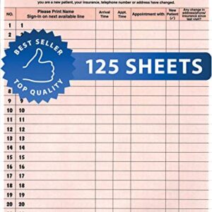 Tabbies Patient Sign-In Label Forms, 8-1/2" x 11" Form, Salmon, 23 Labels/Sheet, 125 Sheets/Pack (TAB14530)