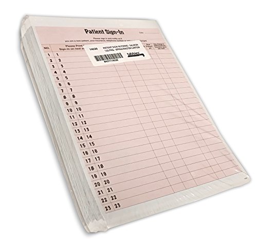 Tabbies Patient Sign-In Label Forms, 8-1/2" x 11" Form, Salmon, 23 Labels/Sheet, 125 Sheets/Pack (TAB14530)