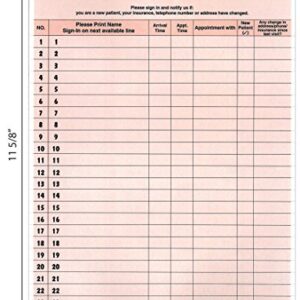 Tabbies Patient Sign-In Label Forms, 8-1/2" x 11" Form, Salmon, 23 Labels/Sheet, 125 Sheets/Pack (TAB14530)