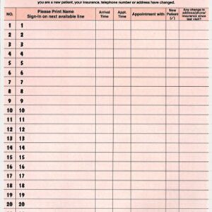 Tabbies Patient Sign-In Label Forms, 8-1/2" x 11" Form, Salmon, 23 Labels/Sheet, 125 Sheets/Pack (TAB14530)
