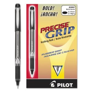 precise grip roller ball stick pen, black ink, bold