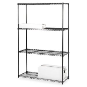 lorell 70060 starter shelving unit,4 shelves/4 posts,36-inch x18-inch x72-inch ,black