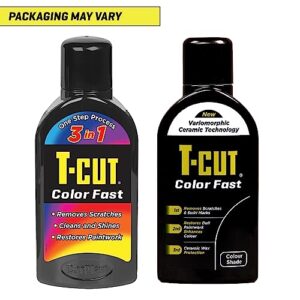 T-Cut Black Scratch Remover Color Fast Paintwork Restorer Car Polish - 17 Fl Oz 500ml - The 3 in 1 One Step Solution for Restoring Your Vehicles Bodywork