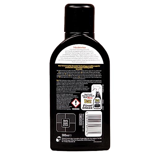 T-Cut Black Scratch Remover Color Fast Paintwork Restorer Car Polish - 17 Fl Oz 500ml - The 3 in 1 One Step Solution for Restoring Your Vehicles Bodywork