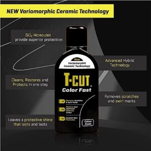 T-Cut Black Scratch Remover Color Fast Paintwork Restorer Car Polish - 17 Fl Oz 500ml - The 3 in 1 One Step Solution for Restoring Your Vehicles Bodywork