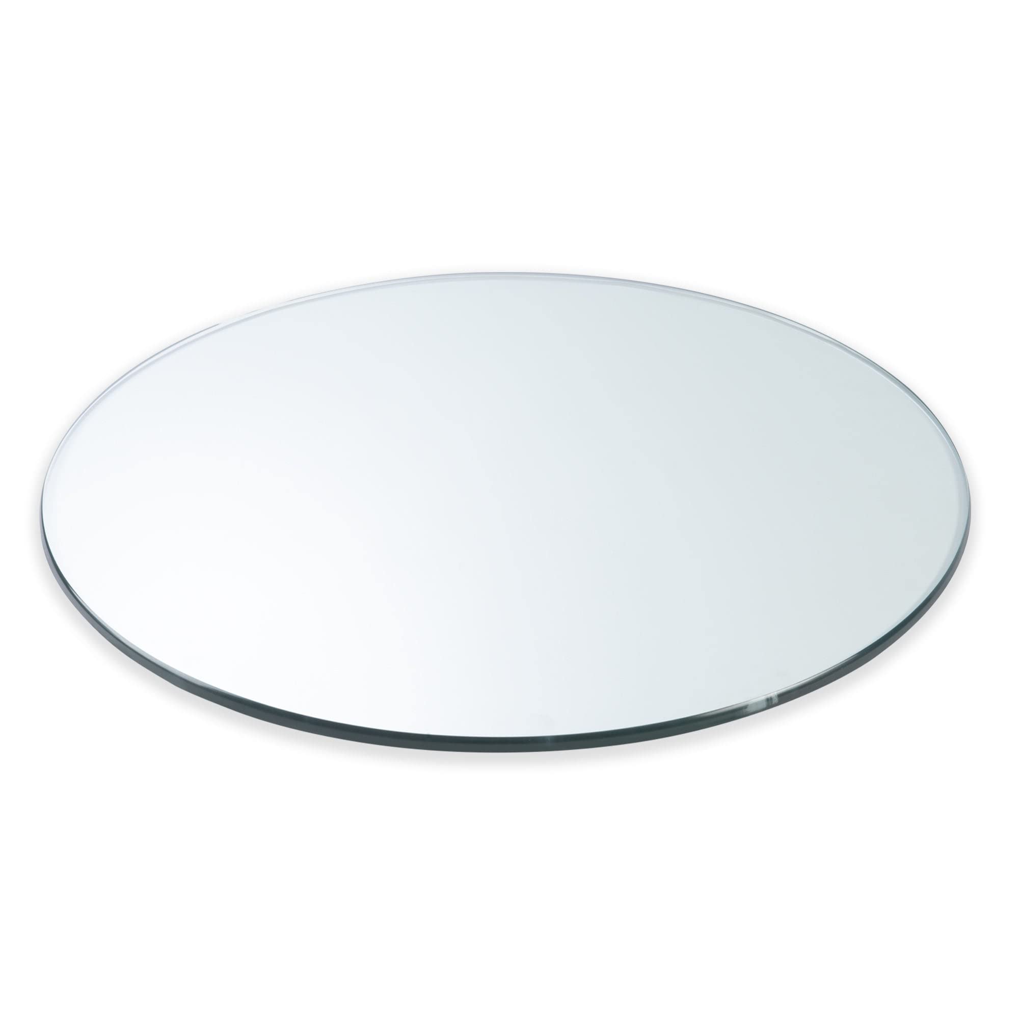 Spancraft 26" Round 1/4" Thick Tempered Clear Glass Table Top with Flat Polished Edge