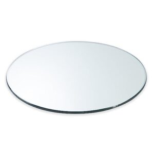 34" round 1/4" thick tempered clear glass table top with flat polished edge