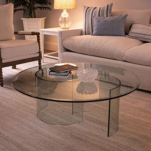 Spancraft 22" Round 1/4" Thick Tempered Clear Glass Table Top with Flat Polished Edge