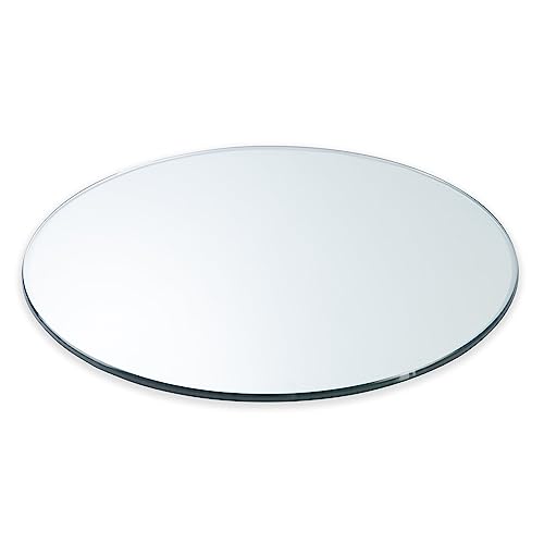 46" Round 1/4" Thick Tempered Clear Glass Table Top with Flat Polished Edge