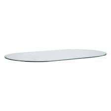 spancraft 24" x 48" racetrack oval clear glass table top1/2 thick with 1" bevel edge