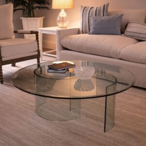 Spancraft 28" Round 1/4" Thick Tempered Clear Glass Table Top with Flat Polished Edge