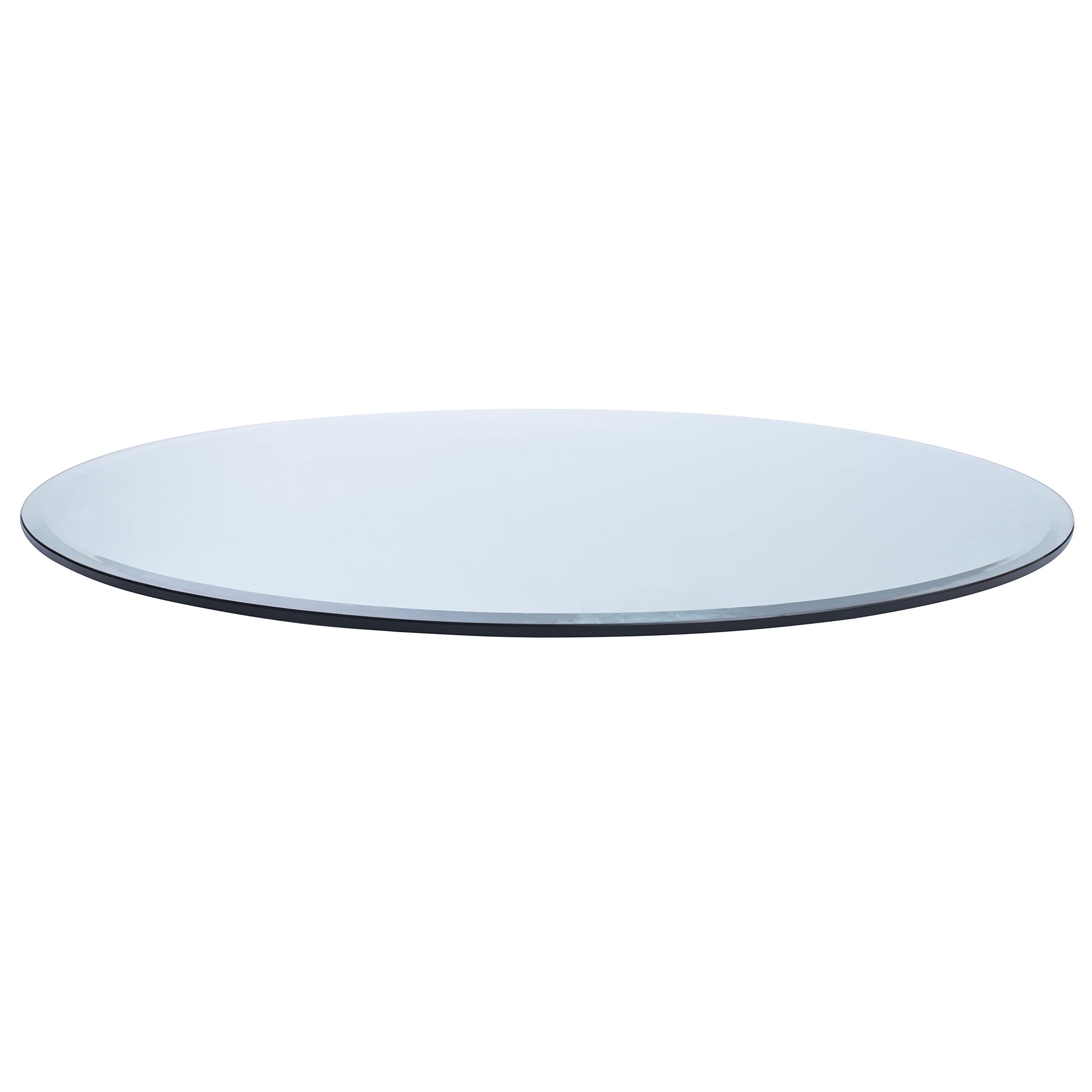 Spancraft 28" Round 1/4" Thick Tempered Clear Glass Table Top with Flat Polished Edge