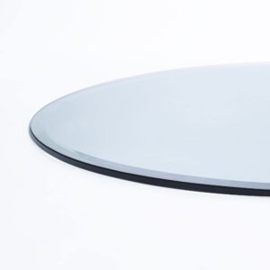 spancraft 35" round 1/2" thick clear tempered glass table top with bevel edge