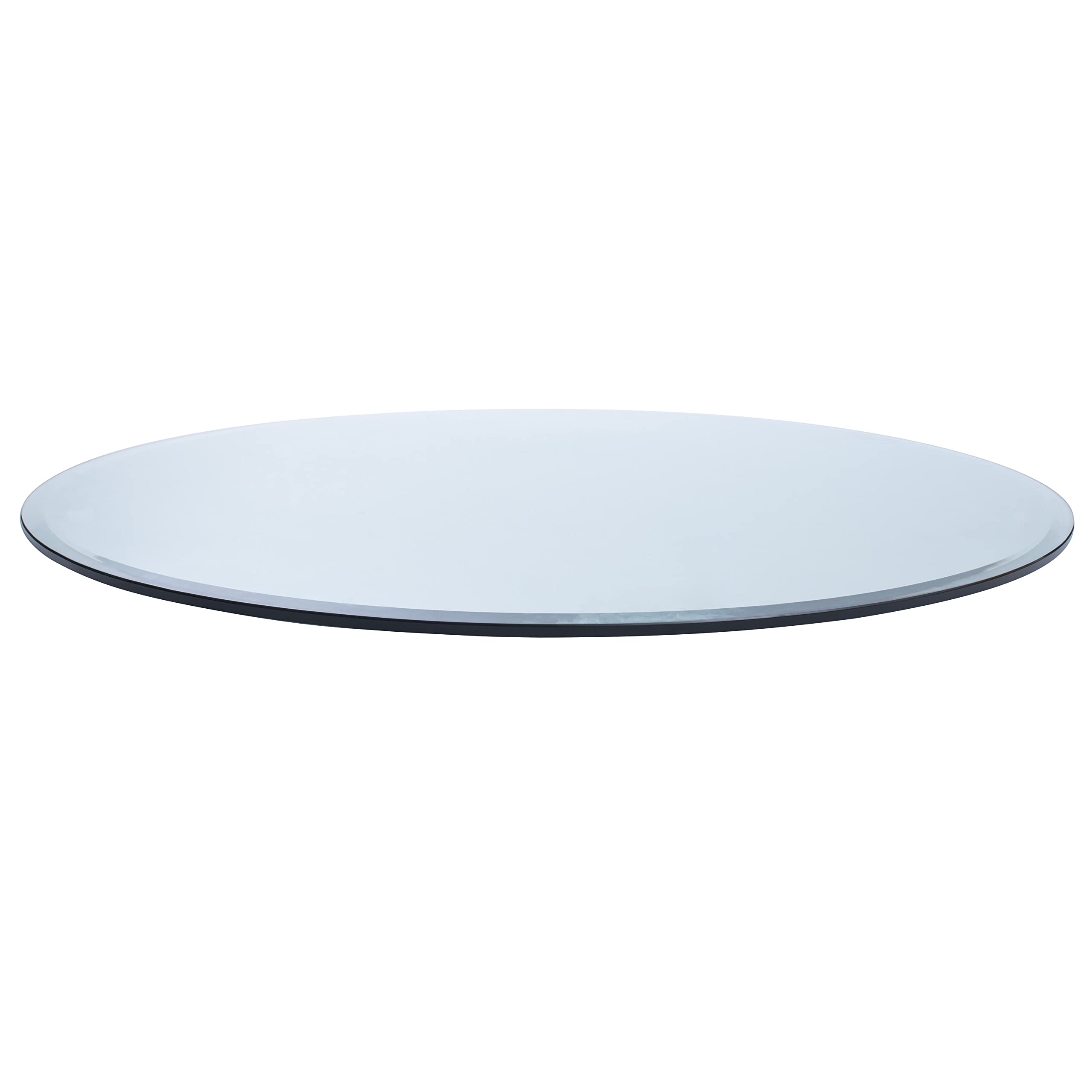 Spancraft 35" Round 1/2" Thick Clear Tempered Glass Table Top with Bevel Edge