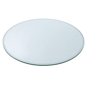 Spancraft 43" Round 1/4" Thick Tempered Clear Glass Table Top with Flat Polished Edge